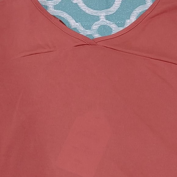 PINK ROSE WARM SPICE PUMPKIN COLORED SHORT SLEEVES NWT 1 POCKET TUNIC SIZE M - Picture 3 of 9